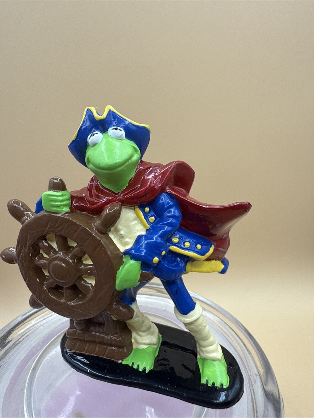 Vintage The Muppets Treasure Island Captain Kermit The Frog 3” PVC Henson Toy
